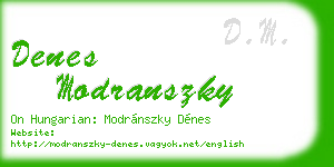 denes modranszky business card