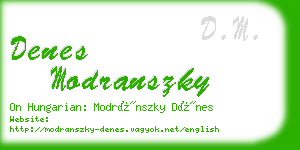 denes modranszky business card